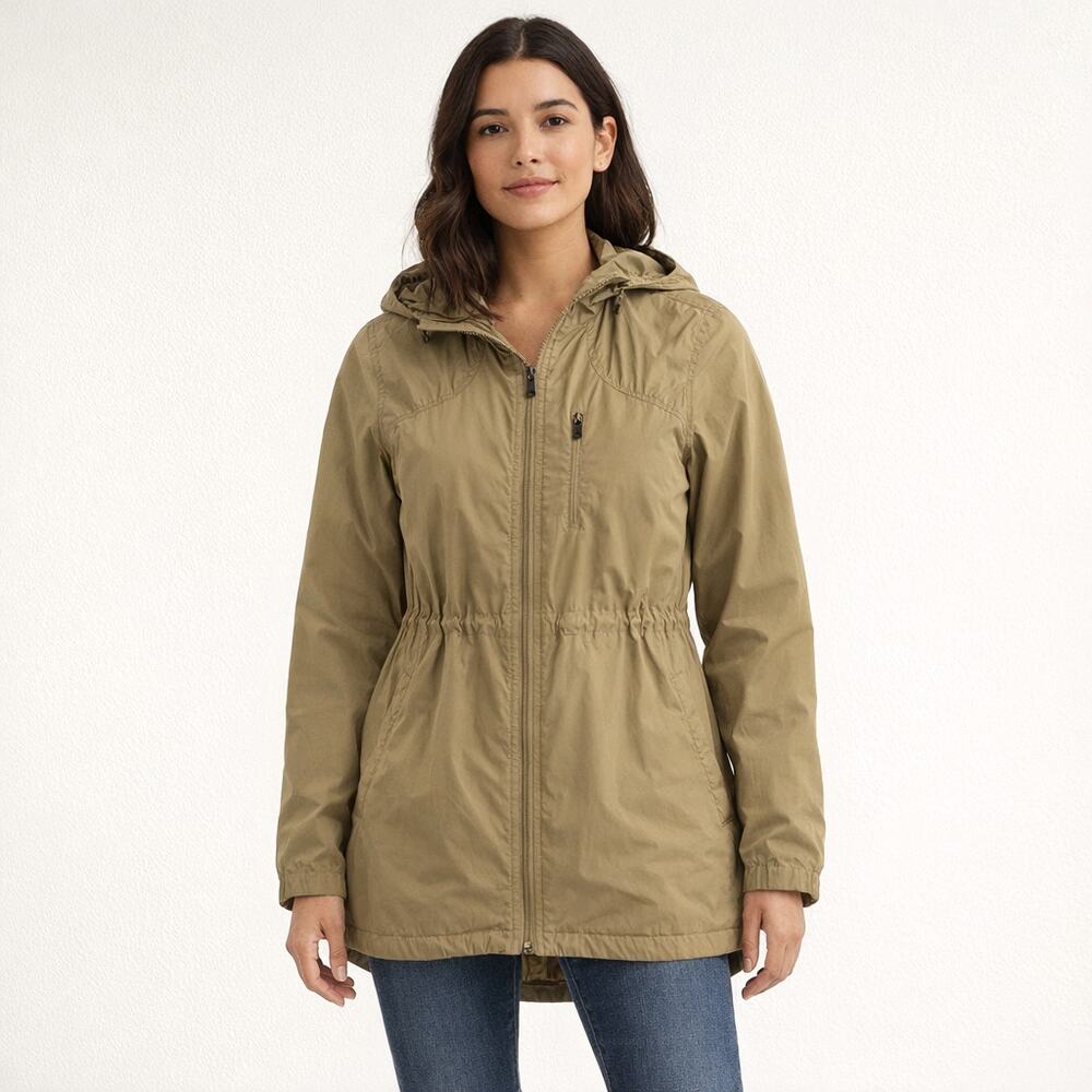 Eastern Mountain Sports Tan Rain Jacket Size Medium Hooded